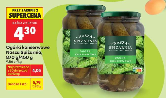 Ogórki konserwowe Nasza Spiżarnia, 870 g/450 g