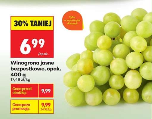 Winogrona jasne bezpestkowe opak