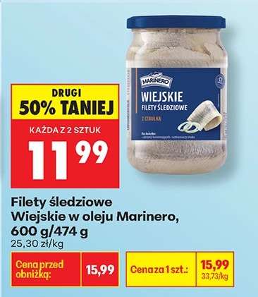 Filety śledziowe Wiejskie w oleju Marinero 600 g 474 g