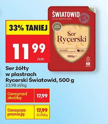 Ser żółty w plastrach Rycerski Światowid, 500 g