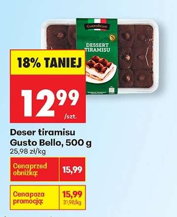 Deser tiramisu Gusto Bello 500 g