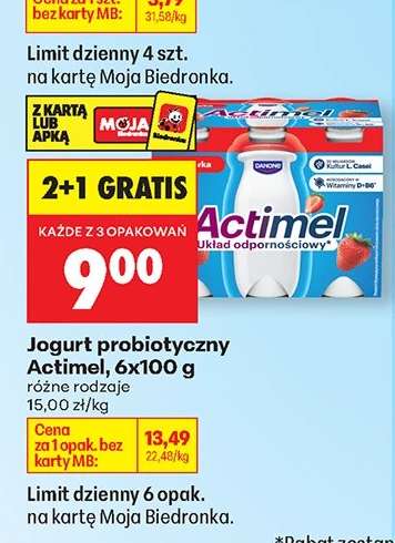 Jogurt probiotyczny Actimel, 6x100 g