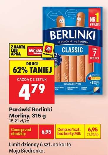 Parówki Berlinki Morliny, 315 g