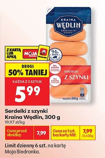 Serdelki z szynki Kraina Wędlin, 300 g