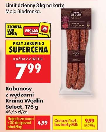 Kabanosy z wędzarni Kraina Wędlin Select , 175 g