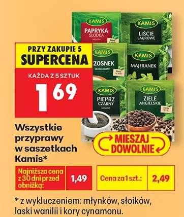 Wszystkie przyprawy w saszetkach Kamis