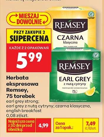 Herbata ekspresowa Remsey 75 torebek