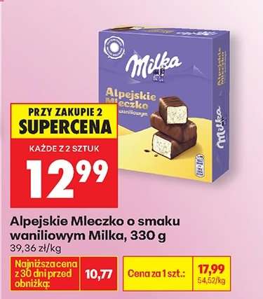 Alpejskie Mleczko o smaku waniliowym Milka 330 g