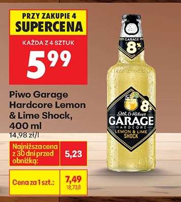 Piwo Garage Hardcore Lemon & Lime Shock, 400 ml