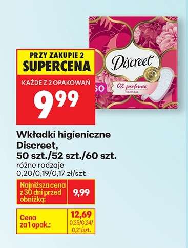 Wkładki higieniczne Discreet, 50 szt./52 szt./60 szt.