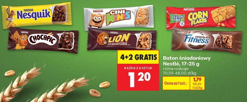 Baton śniadaniowy Nestlé, 17-25 g