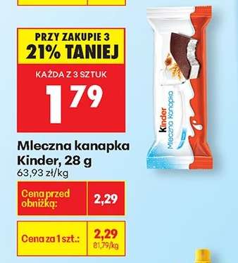 Mleczna kanapka Kinder, 28 g