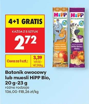 Batonik owocowy lub musli HiPP Bio, 20 g-23 g