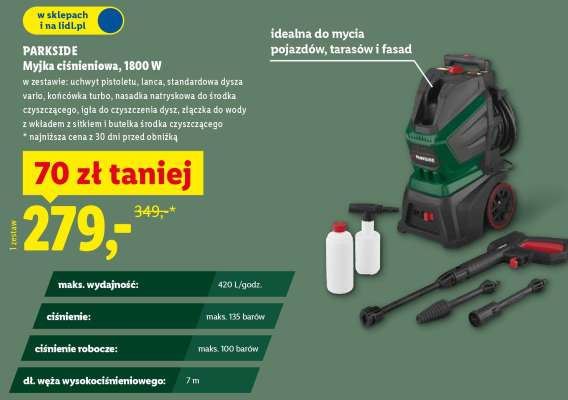 Parkside Myjka ciśnieniowa 1800 W