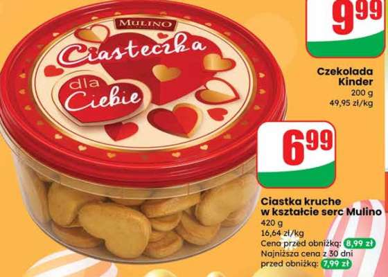 Ciastka kruche w kształcie serc Mulino