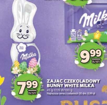 ZAJAC CZEKOLADOWY BUNNY WHITE MILKA