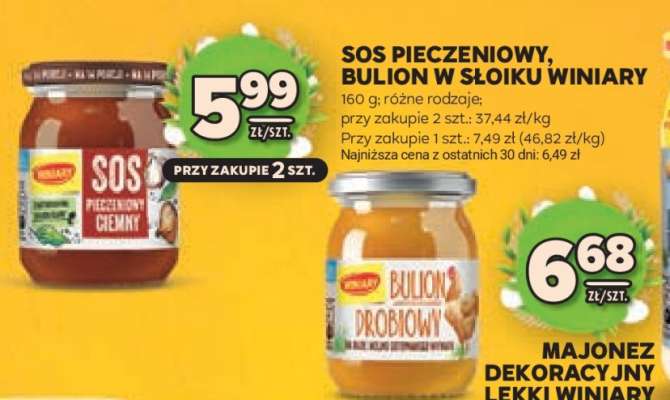 Sos pieczeniowy, bulion w słoiku Winiary