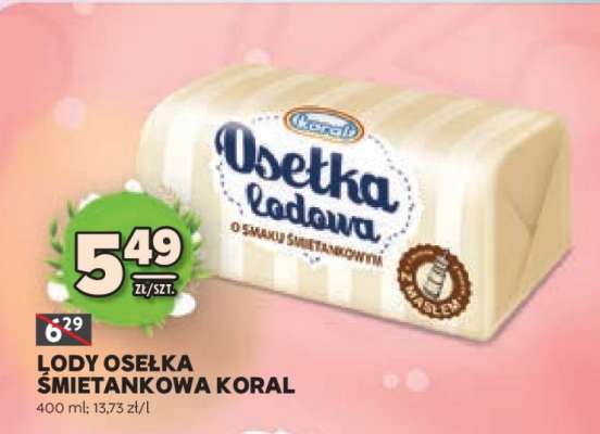 Lody osełka śmietankowa Koral
