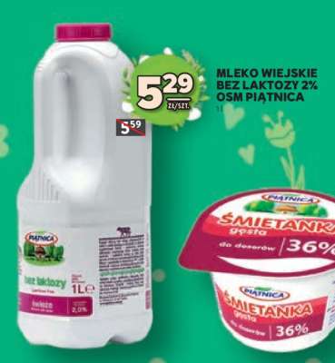 Mleko wiejskie bez laktozy 2% OSM Piątnica