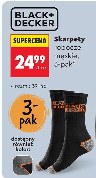 Skarpety robocze męskie, 3-pak