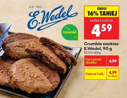 Crumble cookies E.Wedel, 90 g