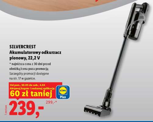 SilverCrest Akumulatorowy odkurzacz pionowy, 22,2 V