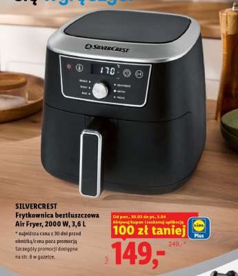 SILVERCREST Frytkownica beztłuszczowa Air Fryer, 2000 W, 3,6 L