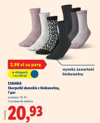 ESMARA Skarpetki damskie z biobawełną, 7 par