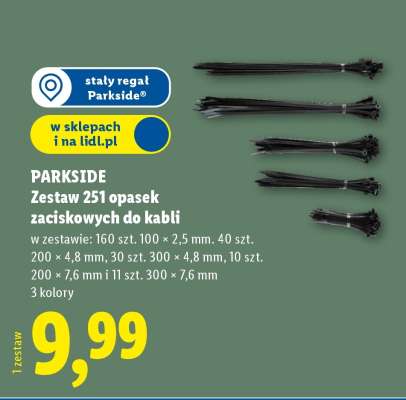 PARKSIDE Zestaw 251 opasek zaciskowych do kabli