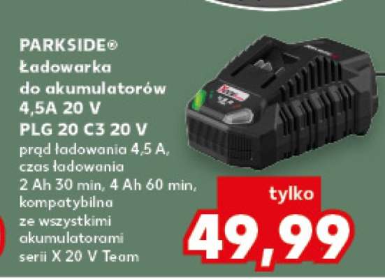PARKSIDE® Ładowarka do akumulatorów 4,5A 20 V PLG 20 C3 20 V