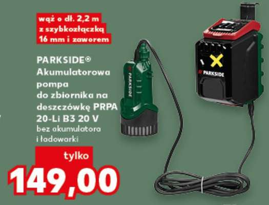 PARKSIDE® Akumulatorowa pompa do zbiornika na deszczówkę PRPA 20-Li B3 20 V