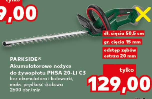 PARKSIDE® Akumulatorowe nożyce do żywopłotu PHSA 20-Li C3