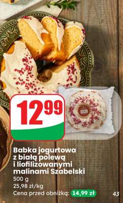 Babka jogurtowa z białą polewą i liofilizowanymi malinami Szabelski