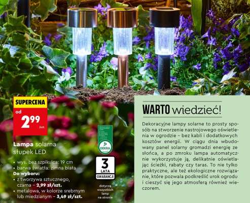 Lampa solarna słupek LED