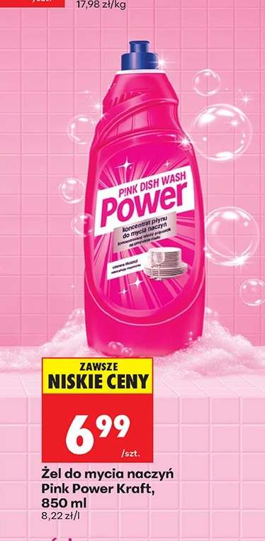 Żel do mycia naczyń Pink Power Kraft, 850 ml