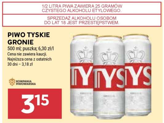 Piwo TYSKIE GRONIE