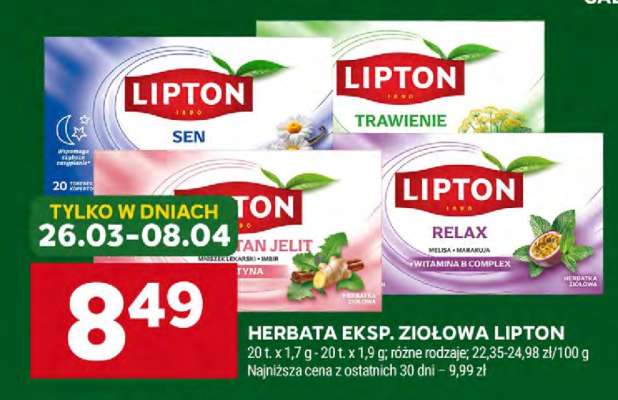 Herbata eksp. ziołowa Lipton