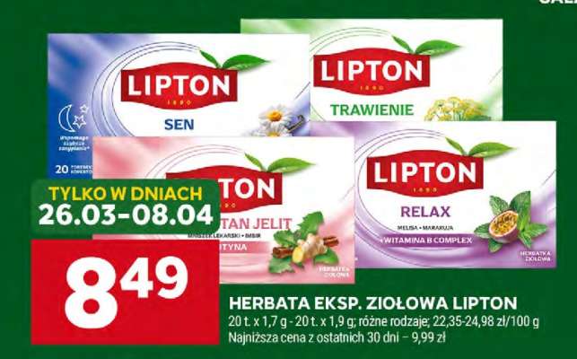 Herbata eksp. ziołowa Lipton