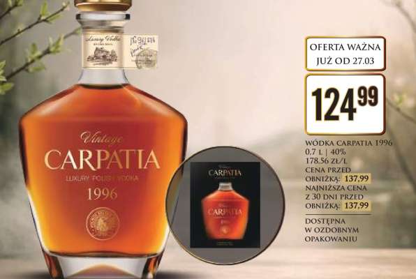 WÓDKA CARPATIA 1996