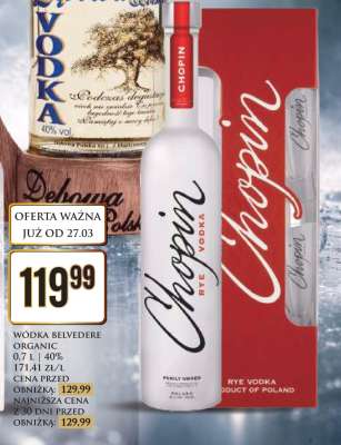 WÓDKA BELVEDERE ORGANIC