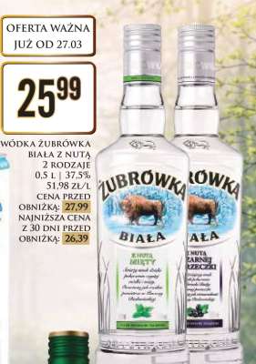 WÓDKA ŻUBRÓWKA BIAŁA Z NUTĄ
