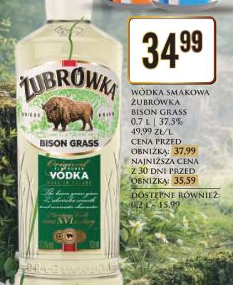 WÓDKA SMAKOWA ŻUBRÓWKA BISON GRASS