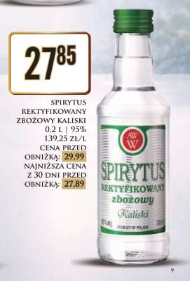 SPIRYTUS REKTYFIKOWANY ZBOŻOWY KALISKI