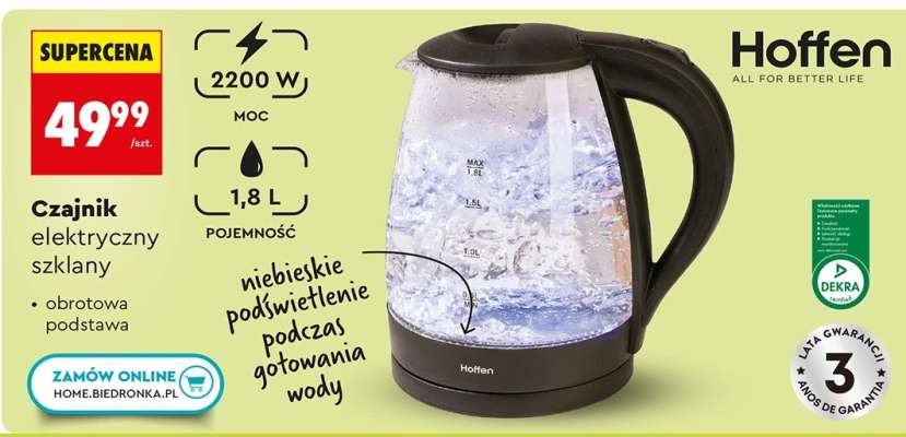 Czajnik elektryczny szklany