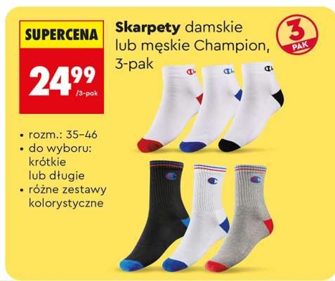 Skarpety damskie lub męskie Champion, 3-pak
