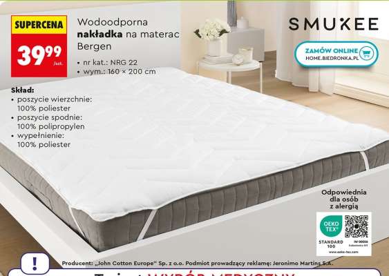 Wodoodporna nakładka na materac Bergen