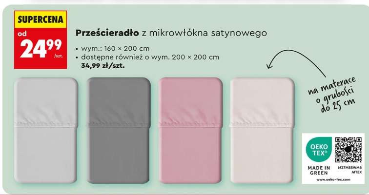 Prześcieradło z mikrowłókna satynowego