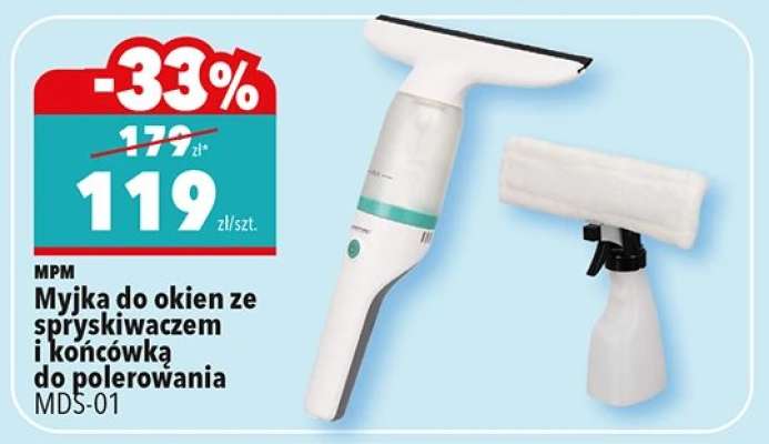 Myjka do okien ze spryskiwaczem i końcówką do polerowania