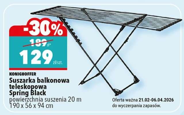 Suszarka balkonowa teleskopowa Spring Black