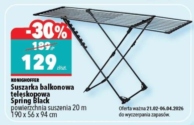 Suszarka balkonowa teleskopowa Spring Black